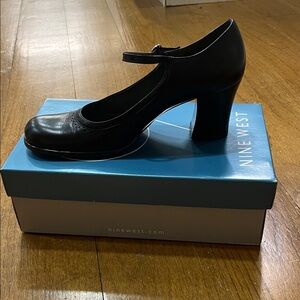 Nine West Black Strap Heels